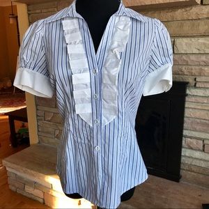Banana Republic Striped Short Sleeve Shirt
